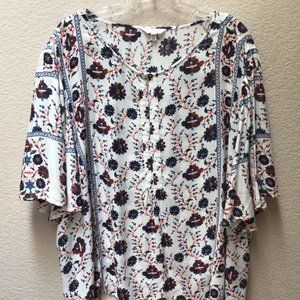 Lucky Brand Blouse Tunic Women’s 3X Floral